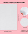 36 Piece Shrink Plastic Sheets For Shrinky Art And Diy Crafts 6 By 4 Inches 15 By 10 Cm One Side Frosted And One Side Glossy