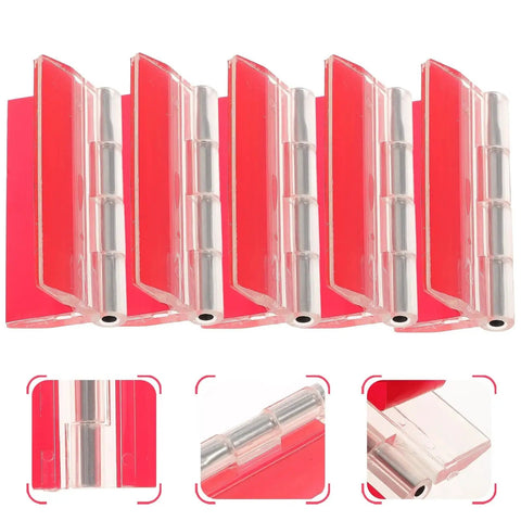 5 Pack Self Adhesive Piano Hinges For Clear Acrylic Flush Mount Cabinet Doors And Glass Projects Easy Tool Free Installation No Drilling Necessary Ideal For Jewelry Boxes Small Cabinets And DIY Storage Upgrades