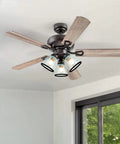 Ceiling fan with 4 Pack White Frosted Glass Lamp Shades For Easy Light Swap, 5 In Height, 4.6 In Diameter, 1.65 In Fitter, Glass Shade