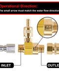 Beast Chemical Injector Kit For Pressure Washer Up To 4000 PSI Three Eighths Inch Quick Connect showing inlet and outlet directions.