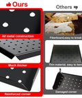 Comparison of all-metal construction of 4 Pack Metal Pegboard Panels 24x12 Inches For Wall And Workbench Use with weaker fiberboard.