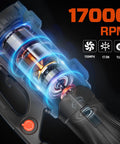 Internal view of 12 Amp Handheld Electric Leaf Blower With 700 CFM Air Volume And 110 MPH Max Speed Variable Speed Control