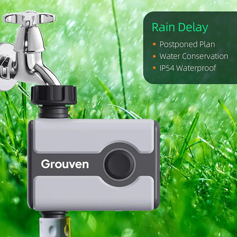 WiFi Sprinkler Timer With Brass Inlet For Outdoor Lawn And Garden App Control Remotely Via 2 4 GHz WiFi Or Bluetooth.