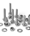 Beefy Stainless Steel 304 1/4-20 Flange Hex Bolts Kit With Nylon Insert Lock Nuts And Flat Washers In 1/2 Inch To 2 Inch Lengths For DIY Projects And Heavy Duty Equipment Fixes, bolts and washers