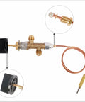 Low Pressure LPG Propane Gas Fireplace Fire Pit Safety Valve Kit With Thermocouple And Knob Switch Three Eighths Flare Inlet