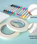 Half Inch Masking Tape 60 Yards Per Roll 12 Rolls White No Residue Painters Tape for Painting Crafts with markers