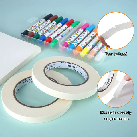 Half Inch Masking Tape 60 Yards Per Roll 12 Rolls White No Residue Painters Tape for Painting Crafts with markers