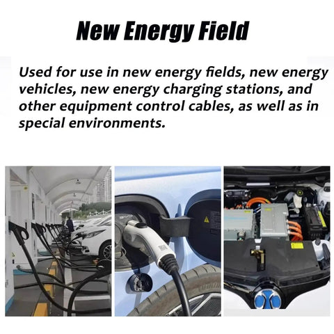 Heavy Duty 30 Ft EV Charging Wire Silicone Multi Core Cable High Voltage Shielded Tinned Copper for Electric Rides with charging stations.