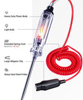 Beefy Heavy Duty 6 To 24V Automotive Circuit Tester With Replacement Indicator Light And Extra Spring Bulb For 6V 12V And 24V DC Circuits In Cars Trucks And More, 135-inch cord