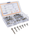 70 Piece M5 Stainless Steel Bolts Kit With 7 Lengths 10 12 16 20 25 30 40 Millimeters Hex Socket Head Cap Flange Fasteners For Home Appliance Repair And Workshop Projects in organizer case