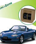Center Console Auto Power Window Switch Tan Ride-Ready For Mazda Miata MX-5 1998 1999 2000 Up Down Function Direct Fit Replacement Replaces NC11-66-350B-21 Durable Plastic Construction Drop In Plug And Play Quick Install shown next to blue Mazda Miata MX-5
