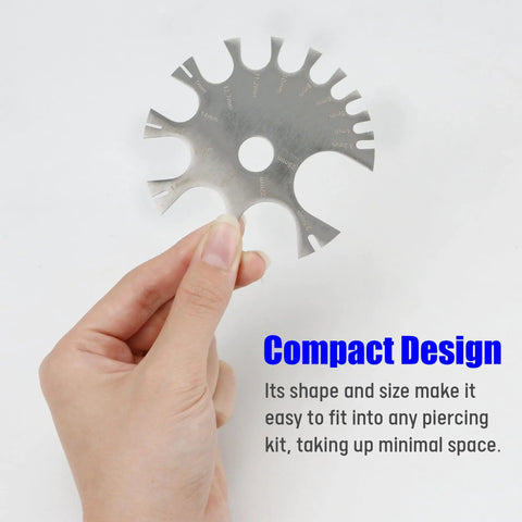 Dead On Piercing Gauge Measuring Tool Stainless Steel Body Jewelry Sizer Wheel Millimeter Chart For Ear Nose Ring Earring Belly Barbell And Tongue Piercing Professional Fit Check