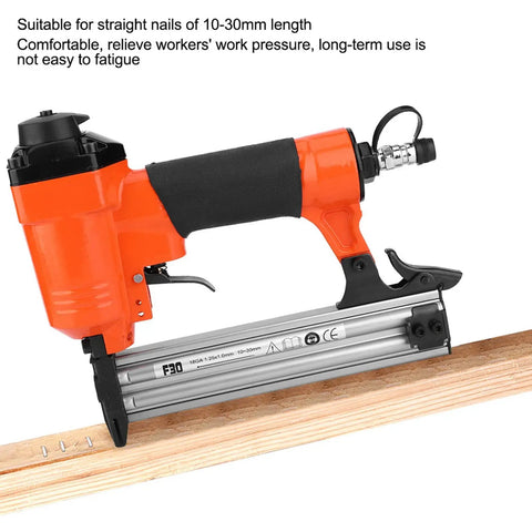 Top Shelf Industrial Pneumatic Brad Nailer With Bullyproof Steel Construction delivers rapid fire performance for 10-30mm nails.