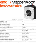 Technical specifications of 10 Pack Nema 17 Stepper Motors 2 Phase 1.8 Degree 0.26Nm Beefy Torque Bipolar, with motor image
