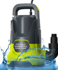 Heavy Duty Submersible Sump Pump 1 HP 4000 GPH Electric Thermoplastic Utility Pump for easy water drainage with hose fitting.
