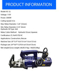 Heavy Duty Portable Electric Rebar Cutter Workhorse With Raw 3000 Watt Copper Motor For Smooth Steel Bar Shearing Up To 32 Millimeters displayed with specs.