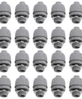 Twenty Pack 12 Inch Npt Liquid Tight Conduit Connectors made from heavy duty nylon, featuring durable non-metal fittings.