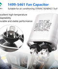 Fan Capacitor 7.5uF 5 Percent 370 To 450 VAC 50 To 60 Hz Replacement Part For Coleman RV Air Conditioners 1499 5461 Compatible