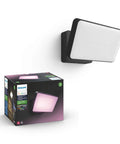 Discover Outdoor Smart Flood Light Fixture Black 15W Lit Color Changing LED With White And Color Ambiance, Weatherproof, with box