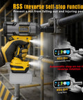 Pro Shop Three Quarter Inch Cordless Brushless Impact Wrench with RSS feature, showing usage on a pipe fitting.