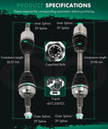 2PC Front CV Axles Set for Jeep Commander and Grand Cherokee 2005-2010 Front Left and Right Axle Assemblies Direct Fit Replacement 4WD AWD Ready OE Style Durable Build Includes 66-3417 66-3418 NCV82502 specifications with 29 spline and lengths