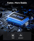 Straight Fire 80Gbps M.2 NVMe SSD Enclosure Portable External Drive with JHL9480 chip on a circuit board background.