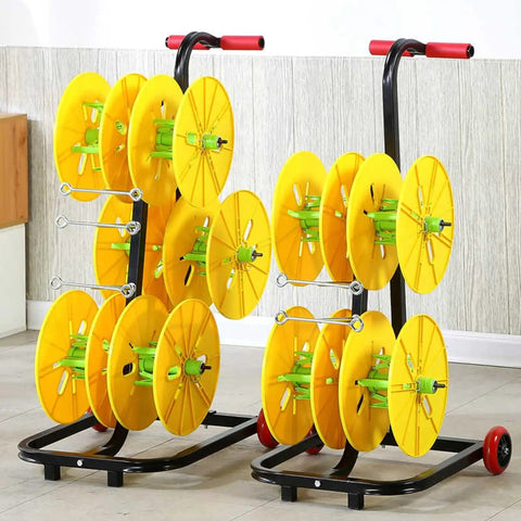 Heavy Duty Wire Spool Rack On Wheels With Casters For Electrical And Industrial Garage Use 4 To 6 Rods Multi Spool Wire Dispenser