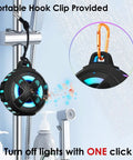 Ride Ready Bike Speaker With Pro Handlebar Mount Bluetooth 5.4 IPX7 Waterproof hanging on shower with hook clip