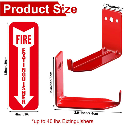 Universal Fire Extinguisher Wall Mount Kit For 5 To 40 Lb Units Includes Screws Gaskets Self Adhesive Safety Sign And Four Mount Hooks Easy Install