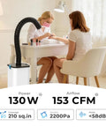 Nail Salon Fume Extractor With 130W Motor 260m3/h Air Flow Pedal Switch 3 In 1 HEPA Filter Low Noise Design in use during manicure