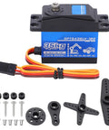 Heavy Duty 35Kg Digital Metal Gear Servo For Rc Cars Aluminum Build with gear options and wired connectors.