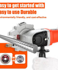 Heavy Duty 2100 W Brushless Electric Rebar Cutter With 110 Mm Blade, showing a steel rod and saw components.