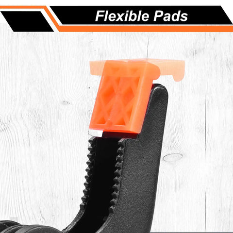 12 Pack 3.5 Inch Heavy Duty Spring Clamps For Crafts And Backdrop Clips showing flexible pads in close-up