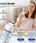 Woman holding glass of water from Samsung Fridge Water Filter Replacement 2900020B 4 Pack Fits RF28HMEDBSR RF263BEAESR HAF CIN EXP RF4287HARS