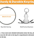 Detail of 95mm keyring and multitool keychain from 56 Piece Heavy Equipment Master Key Set For Excavators Dozers Loaders And More Universal Heavy Duty Keys For Construction Machines Fits Cat JCB Komatsu Kubota Volvo And More Grind Ready On Site