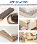 Heavy Duty Hot Melt Edgebander Glue Pellets Straight Up Premium EVA Formula With Killer Viscosity And Rock Solid Bond For Woodworking Machines, various wood applications shown.