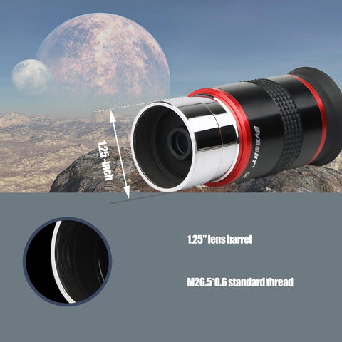 Six Millimeter Telescope Eyepiece With Ultra Wide 68 Degree Field Of View For Easy Target Grab And Smooth Tracking, High Magnification, Low Distortion, Quick Centering For Backyard Stargazing, 1.25-inch barrel