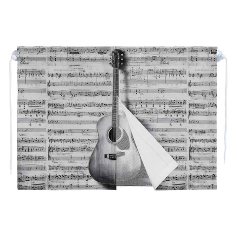 Dope Guitar Car Window Curtains 26X20 Inches Dual Layer Blackout With Mesh Privacy Magnetic Side Window Shade Sheet Music Design