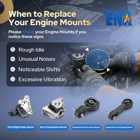 Beefed Up Engine Mount Set For Honda Civic 1.8L I4 Automatic Transmission 2006 2007 2008 2009 2010 2011 Replacement Kit image