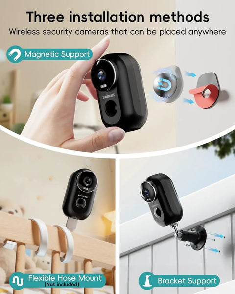 Wireless Outdoor Security Camera With Magnetic Mount No Wires Easy Snap On Mount 130 Degree Field Of View Battery Powered