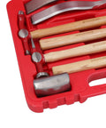 9 Piece Panel Beating Set For Auto Body Dent Repair With Hickory Handle Hammers And Dollies In A Blow Mold Case Pro Grade Heavy Duty Kit