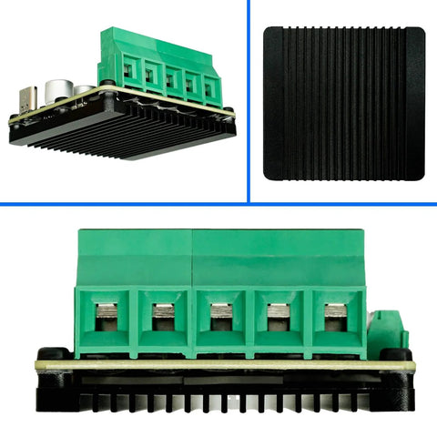 ODESC V4.2 24V Single Drive High Current High Precision Brushless Servo Motor Controller with green connectors and heat sink