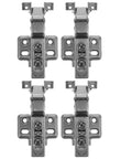 Front view of 4 Pack Black Hydraulic Soft Close Cabinet Hinges for Kitchen Cabinets European Style Inset Aluminum Frame Hinges.