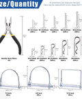 216 Piece PTO Pin And Cotter Pin Kit Glarks With R Clips And Needle Nose Pliers showing various pin sizes for vehicles and equipment.