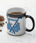 Fresh Golf Cart Magic Mug For Real Golfers Heat Changing Ceramic Coffee Cup 11 Oz with blue golf cart design.