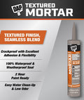 Textured Mortar Filler And Sealant For Exterior And Interior Concrete, Premium Elastomeric Latex, Gray, 10.1 Oz tube