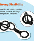 12 Pack Silicone Snorkel Keepers For Mask Straps, Snorkel Clip Replacement Kit showing strong flexibility and durability.