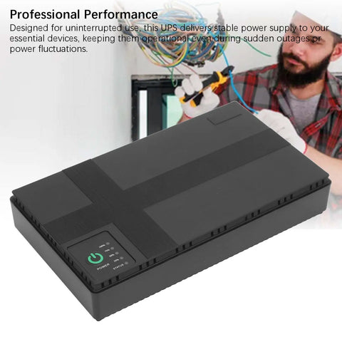 Portable UPS Battery Backup Stores 20000 Mah Of Ready To Go Juice For Cameras Routers And Media Devices Delivers steady power supply.