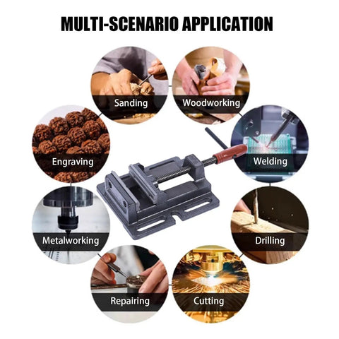 Heavy Duty Bench Vise for Woodworking Pros That Grips Tight Like Crazy For Pipe Cutting And Wood Projects With Solid Iron Construction for sanding, welding, and drilling.