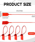 Bulk 500 Pcs Red Plastic Tamper Seals Zip Ties With Security Tags For Fire Extinguishers Self Locking Anti Tamper Seals 250mm Length